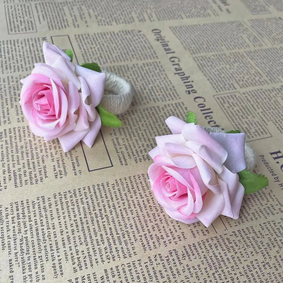 Rings,48 Pcs Artificial Rose Napkin Holders Burlap Flower Napkin Buckles for Wedding Baby Shower Valentines Mothers Day Party Ho