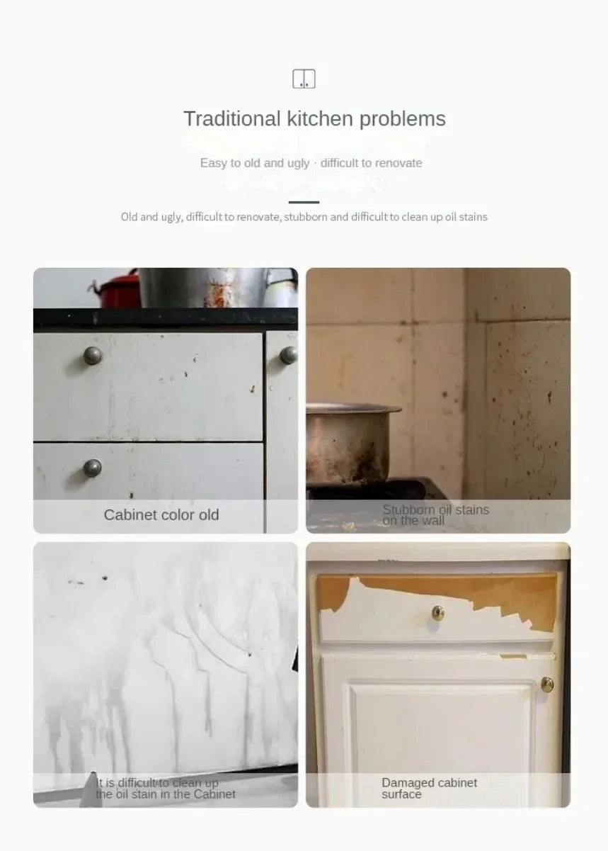 10M Marble Kitchen Oil-Proof Film Waterproof Self-adhesive Wall Tile Sticker Moisture-Proof Countertop Cabinet Cover Wallpaper
