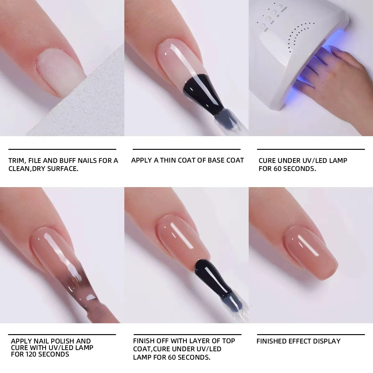 XEIJAYI 6pcs Nude Sheer Gel Nail Polish Translucent Colors for Natural Ombre Nails. Soak Off UV LED Gel, Long Lasting High Gloss