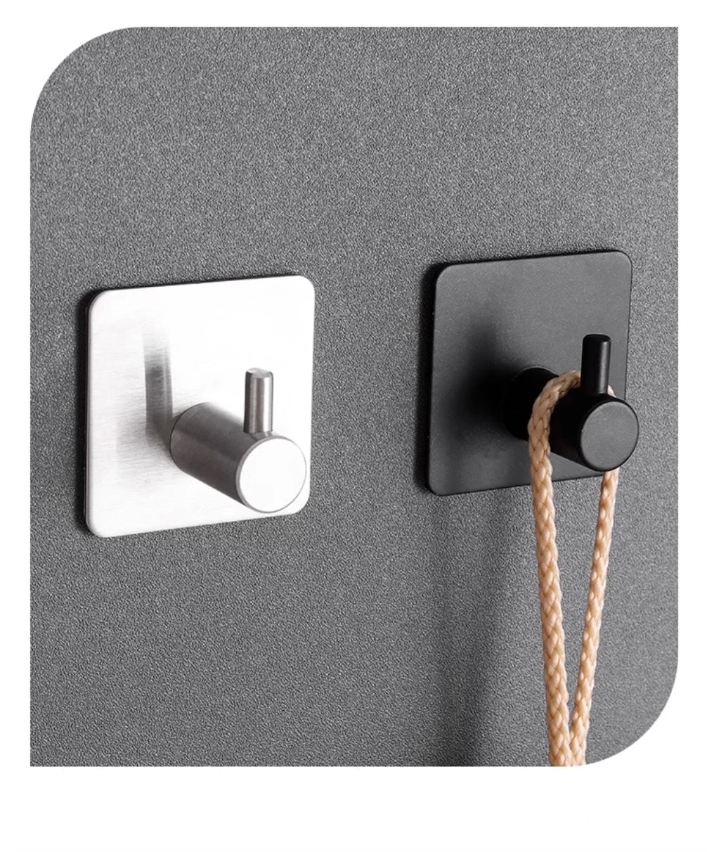 Strong Adhesive Wall Hook Sticker Hanging Coat Rack Clothes Hanger Shower Robe Hook Kitchen Bathroom Towel Hooks Holder