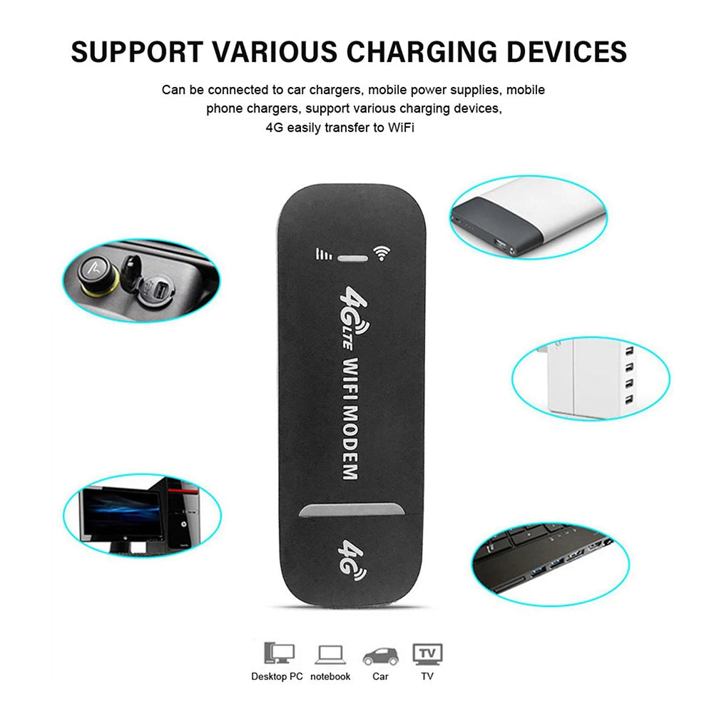 4G LTE WiFi Router USB Modem Unlocked WiFi Wireless Network Adapter Hotspot Router USB Dongle Wifi Router Computer Accessories