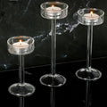 【High Quality Crystal Glass Candle Holder】High-Legged Minimalist Modern Candle Holder Domestic ornaments Create a Romantic Dinne