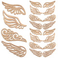 40pcs Wood Wing Cutouts Angel Shape Unfinished Wooden Slices For Diy Craft Ornament Christmas Party Supplies Hanging Decor