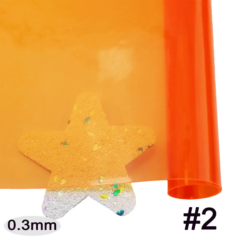 30x120cm Roll Pink Red Orange Blue Clear Transparente PVC Fabric Vinyl Soft Glass Cloth Waterproof For Handbag DIY PV050