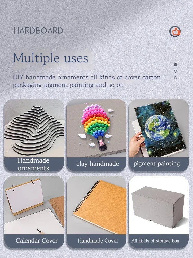 A4/A5 White Thicked Kraft Paper Hard Cardboard Diy Handmake Card Making Craft Paper Chipboard Backing Board 1/1.5/2/2.5-3mm