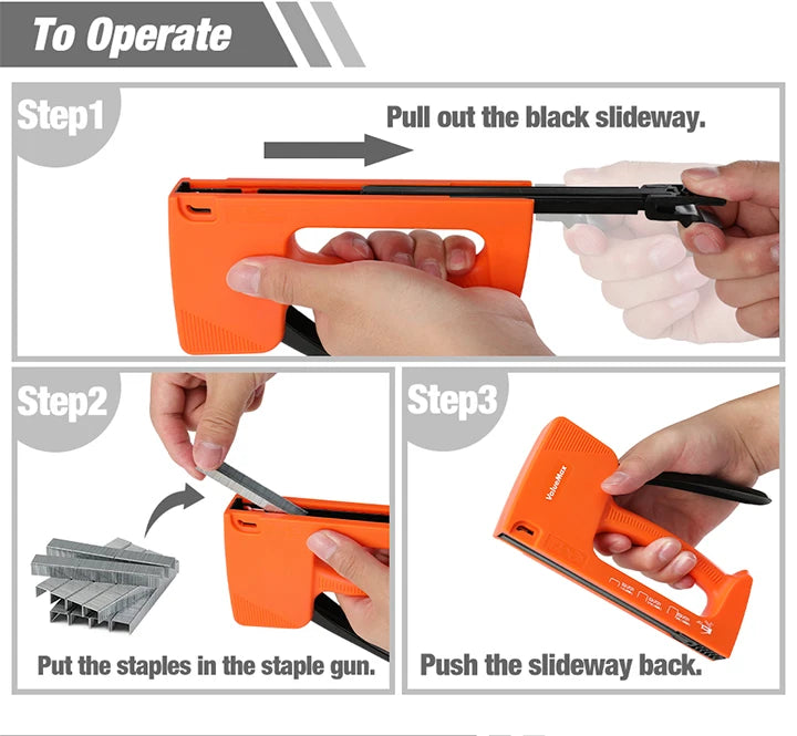 ValueMax Light Duty Staple Gun Manual Stapler Hand Tool Nail Gun Household Tool with 1600PC Staples