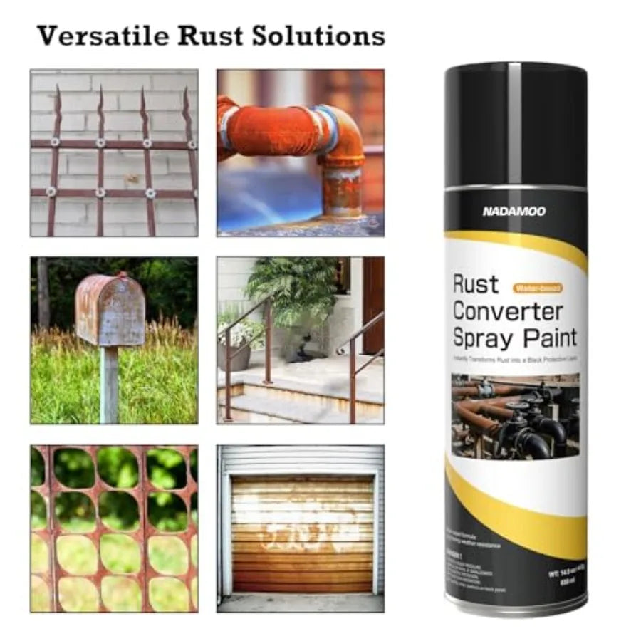 Rust Converter Spray Paint Black for Metal Surfaces 1 Can Long-Lasting Protection and Corrosion Resistance