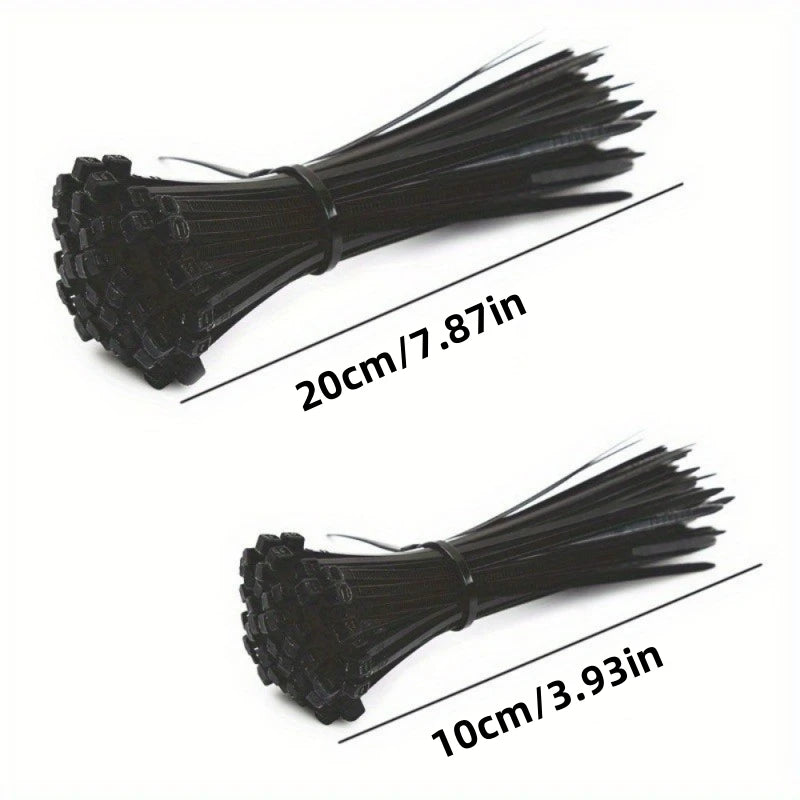 2.8*300mm Nylon Cable Ties - Self-Locking, Heavy-Duty, Smooth Edges, Ideal for Electrical Wiring & Cable Management