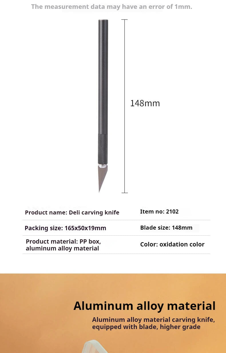 Deli Precision Scrapbooking Carving Knife - Card Making Hobby Knife for Paper Cutting Craft Pottery Clay Sculpture Ceramics Tool