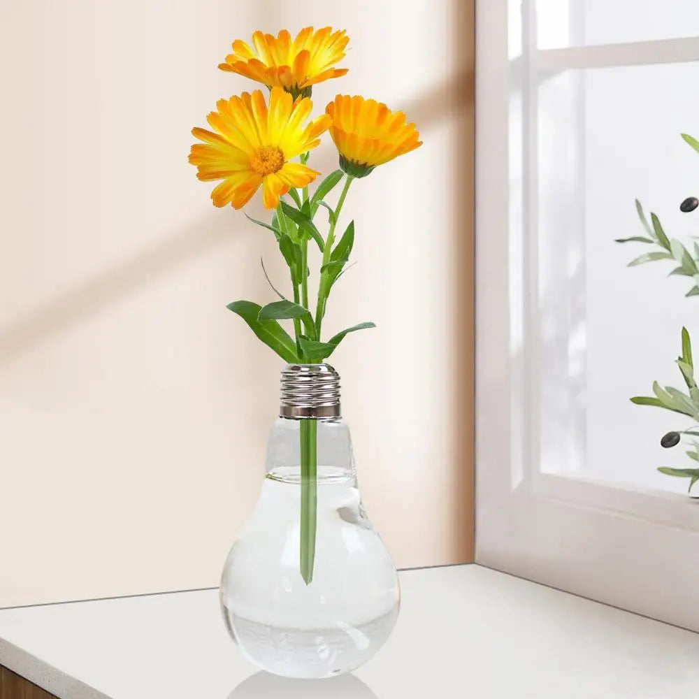 2/3pcs Light Bulb Flower Vase 14x8cm Transparent Glass Vase Fashion Hydroponic Flower Vase Home Gifts Desktop Glass Planter
