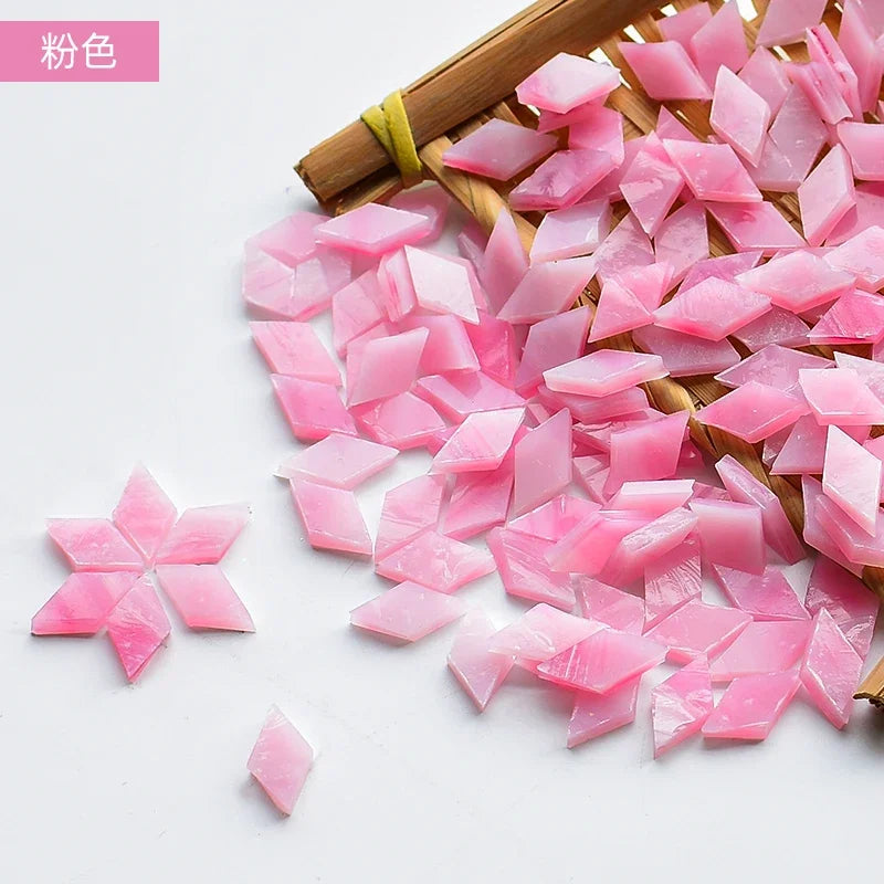 200g Diamond Shape Mosaic Mica Stained Glass Mosaic Tiles Mosaic Making Tiles for Puzzle Art DIY Craft Lamp Table Accessories