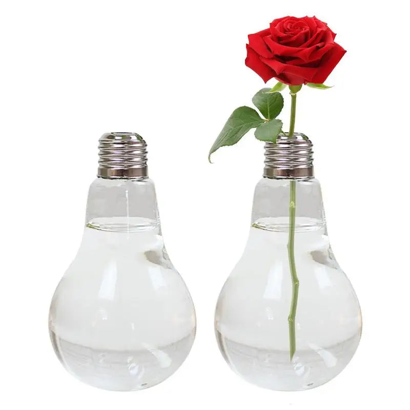 2/3pcs Light Bulb Flower Vase 14x8cm Transparent Glass Vase Fashion Hydroponic Flower Vase Home Gifts Desktop Glass Planter