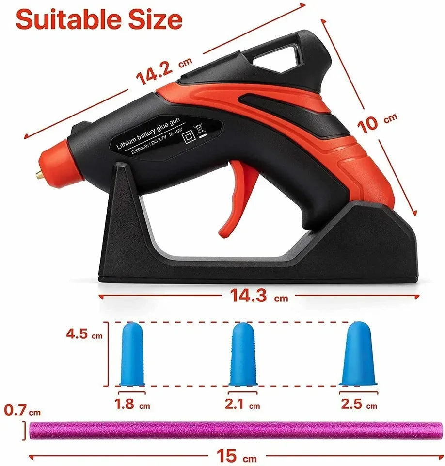 Hot Melt Glue Gun Rechargeable Cordless Mini Fast Preheating Hot Glue Gun Kits For Crafting DIY Repair Tools With 30 Glue Sticks