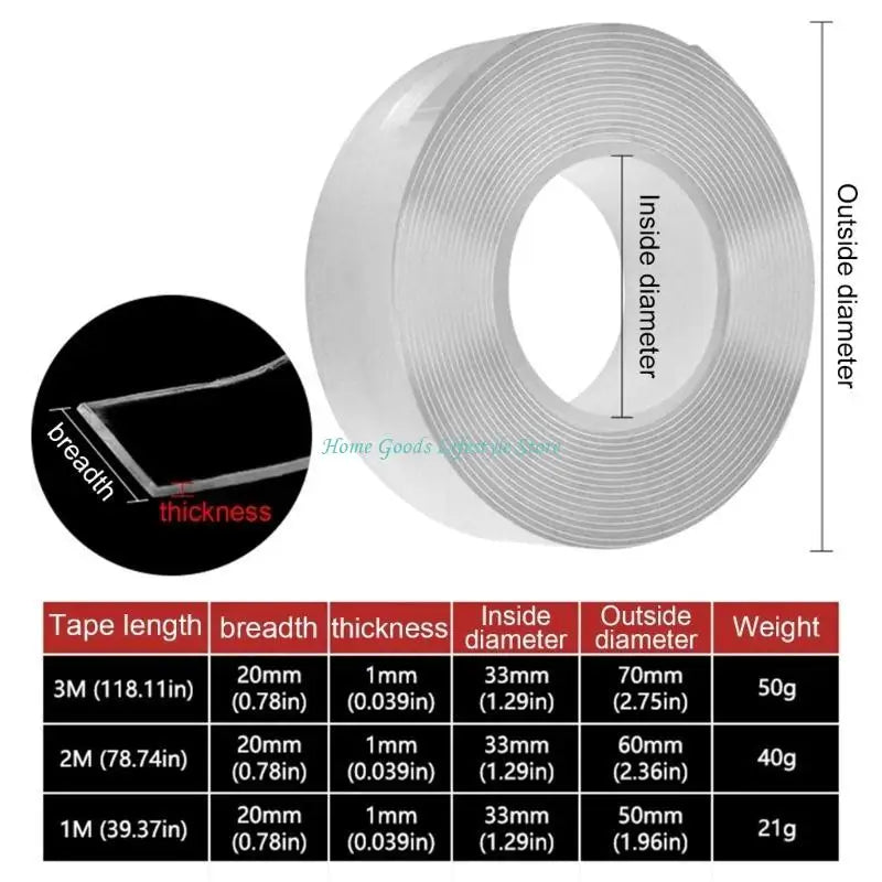 E74E Heavy Duty Clear Tape Strong Mounting Tape 20mm for Secure & Clean Mounting