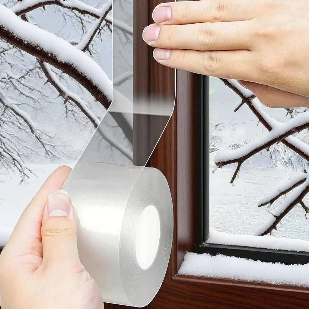 Weatherproof Window Insulation Tape 2 Inch x 33 FT Clear Residue-Free Winter Sealing Tape Windproof Airtight for Doors Windows