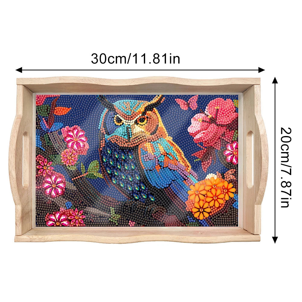 DIY Diamond Painting Tray Kit Heat-Resistant Diamond Painting Wooden Tray Diamond Painting Tray Set for Home Dining and Parties