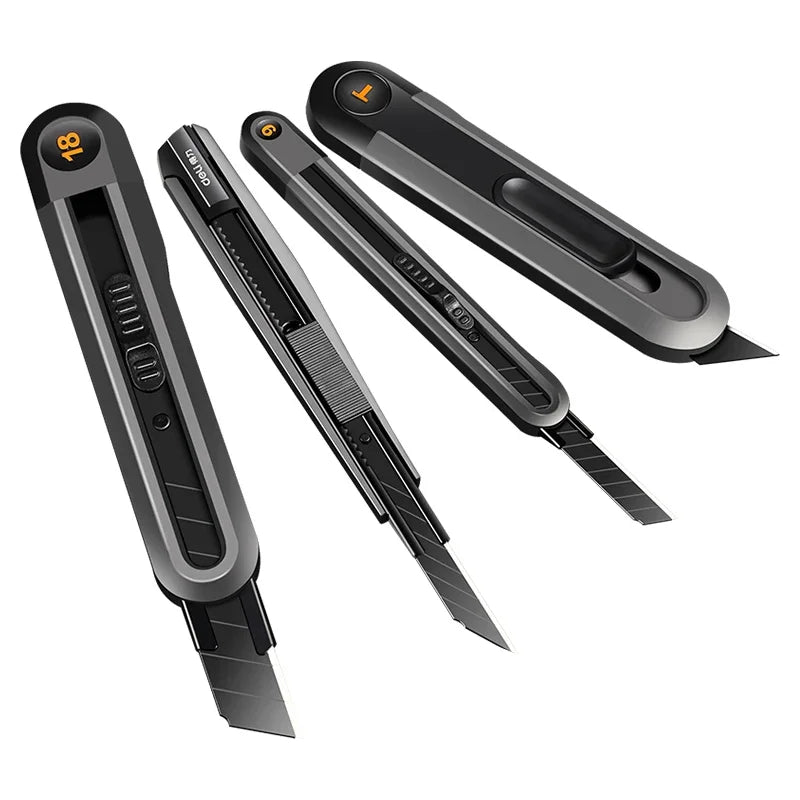 Deli Utility Knife Portable Pocket Box Cutter Retractable Paper нож 18MM 9MM Metal Blade for Office School Stationery Supplies