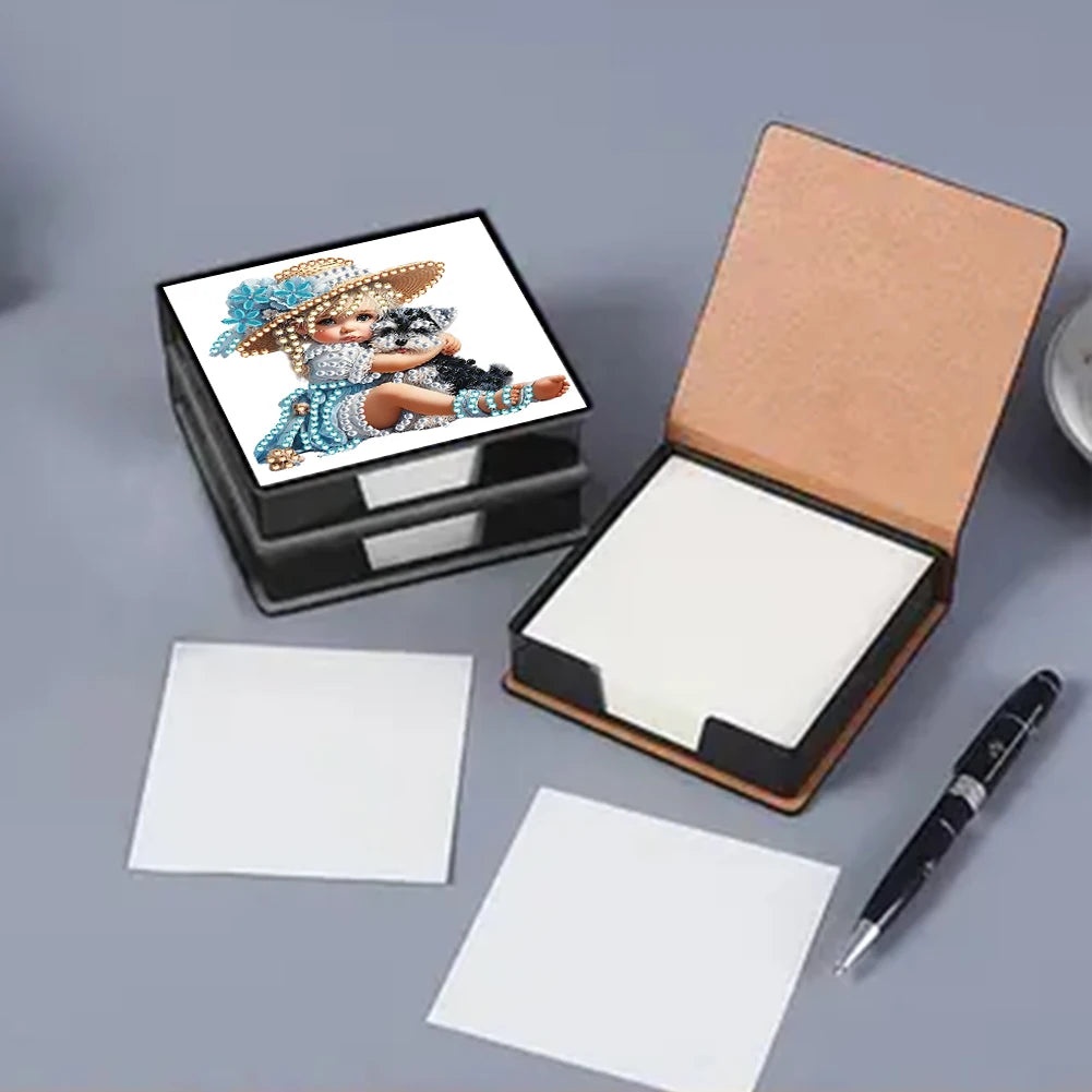 PU 5D Diamond Painting Kit Note Box with 160 Sheets Diamond Art Notebook Box for Daily Record Or Gift