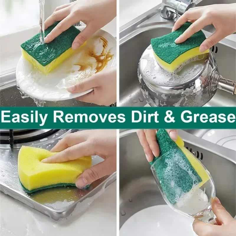 Highly Absorbent Dishwashing Sponge Kitchen Clean Rub Pot Rust Focal Stains Sponge Removing Kit Home Cleaning Brush Sponges