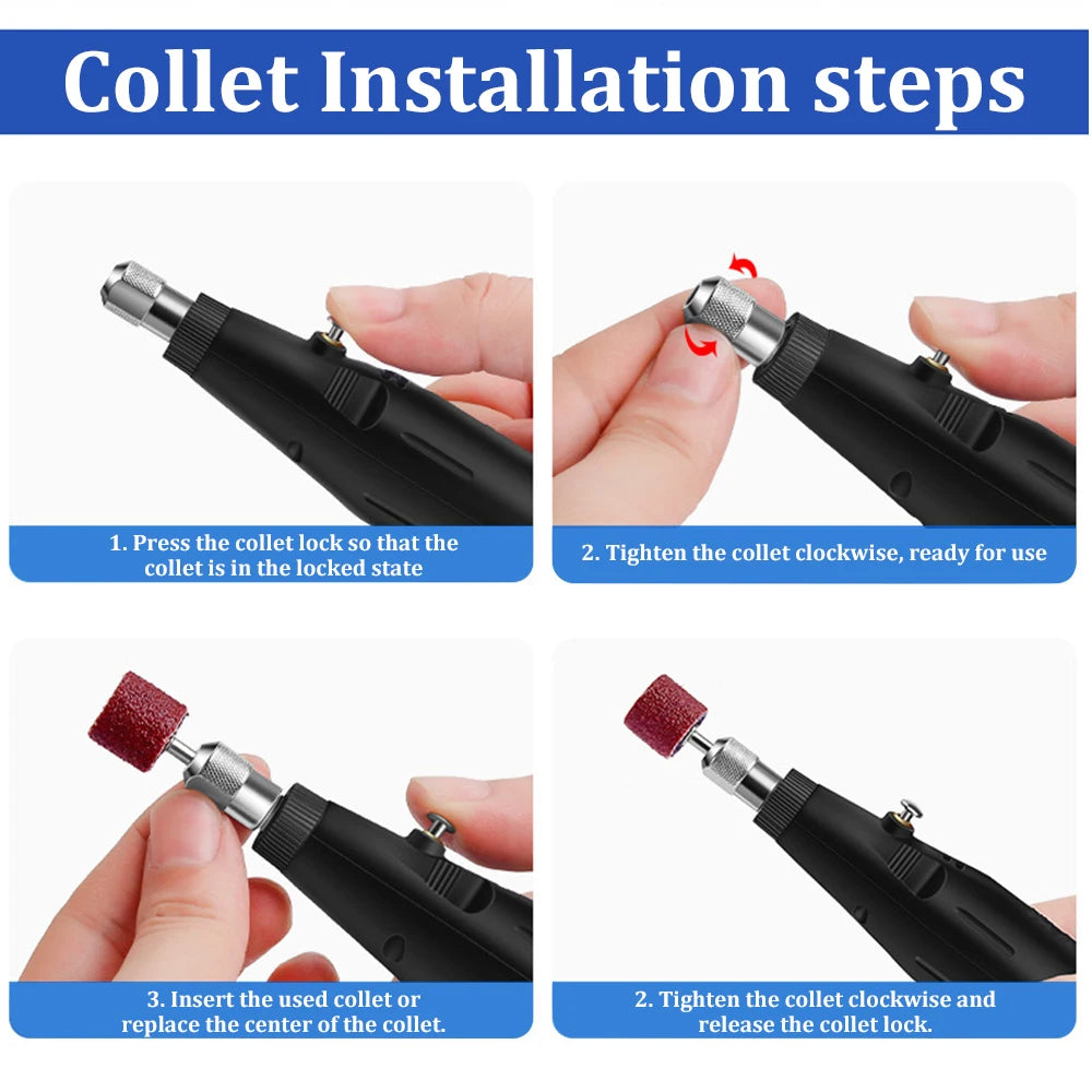 Mini Electric Drill Power Tools Drill 18000r/min Grinder Grinding Set Hand-held Drilling Machine Stepless Speed Regulation Drill