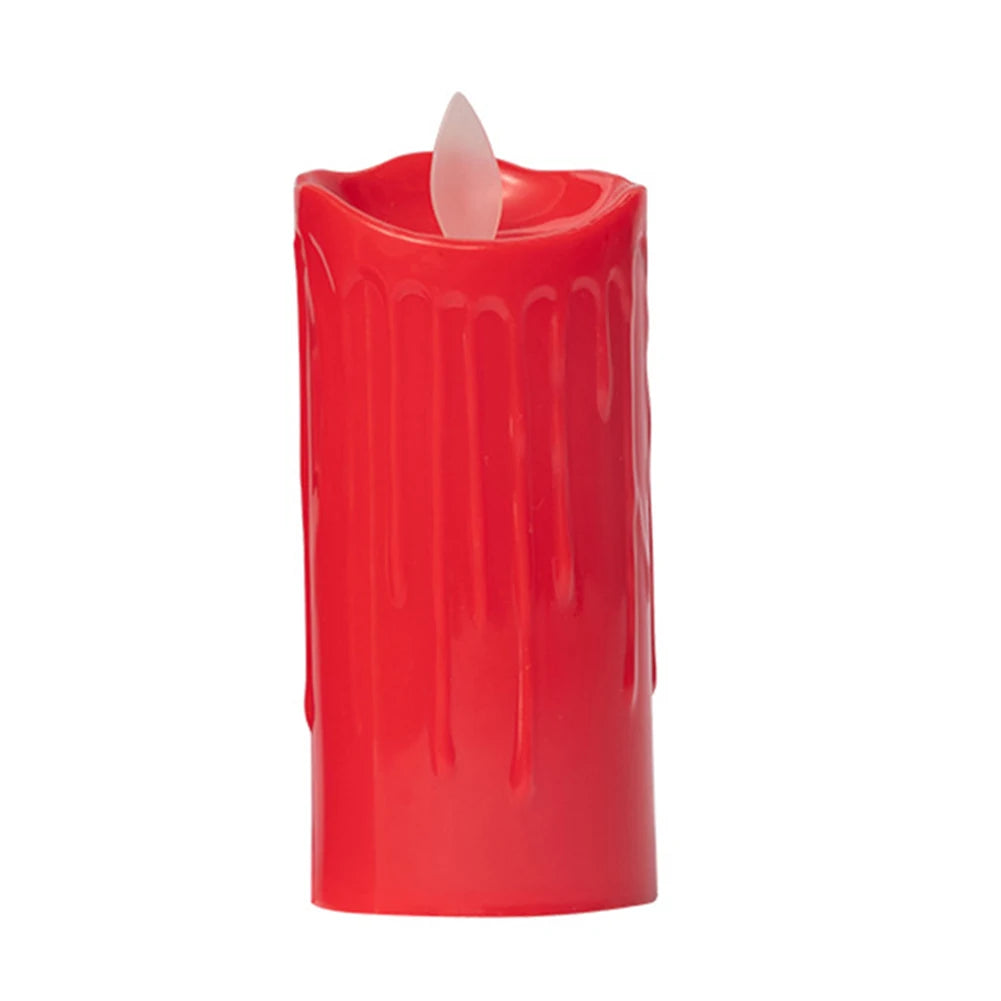 Flameless LED Candle Creative Red Auto Swing Flameless Candle Home Festival Halloween Christmas Party Decor Candle Light
