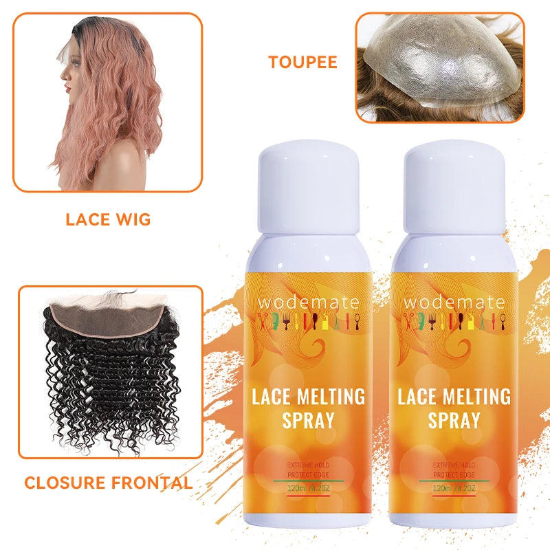120ML Lace Melting and Holding Spray Glue-Less Hair Adhesive for Wigs, Strong Natural Finishing Hold with Control