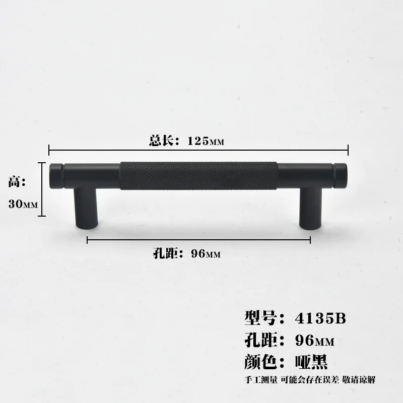 Gold Black knurled KitchenCabinet Storage Handles Home Accessories Drawer Knobs Wardrobe Cupboard Door Pulls Furniture Handles