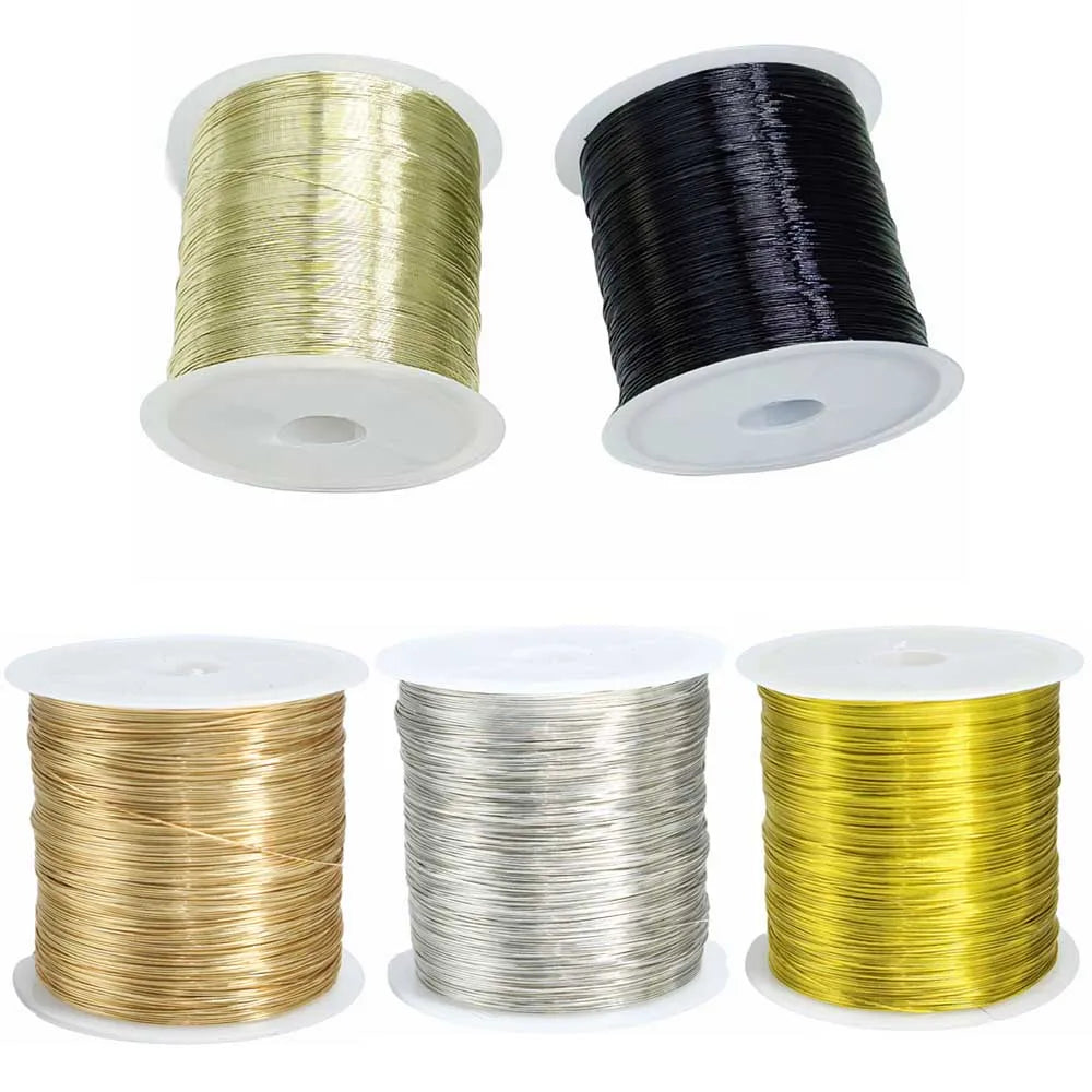 100M/Roll 0.3/0.4mm Color Metal Wire For Bracelet Necklace DIY Colorfast Beading Wire Jewelry Cord String Handcraft Making