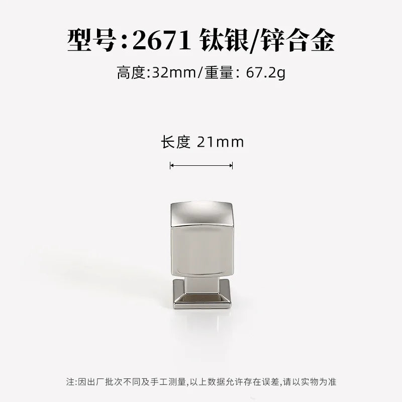 Silver cabinet door handle creative wardrobe/cabinet/drawer knobs modern minimalist single-hole door pull furniture hardware