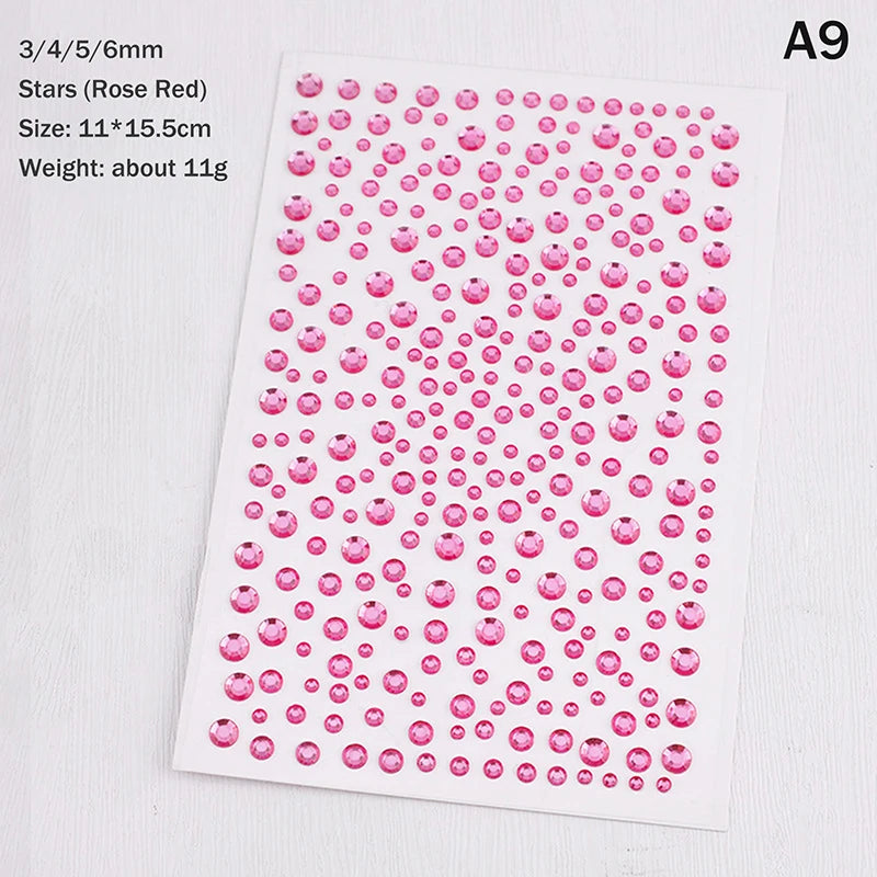 3D Rhinestone Face Stickers Sheet - Self-Adhesive Crystal Eye Gems for Party Makeup, Festival Body Jewelry & Photo  Decor
