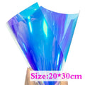 A4 Multicolor Iridescent Holographic Clear Transparent PVC Fabric Leatherette Laser Rainbow Film Vinyl Craft Bag Earring DIY Bow