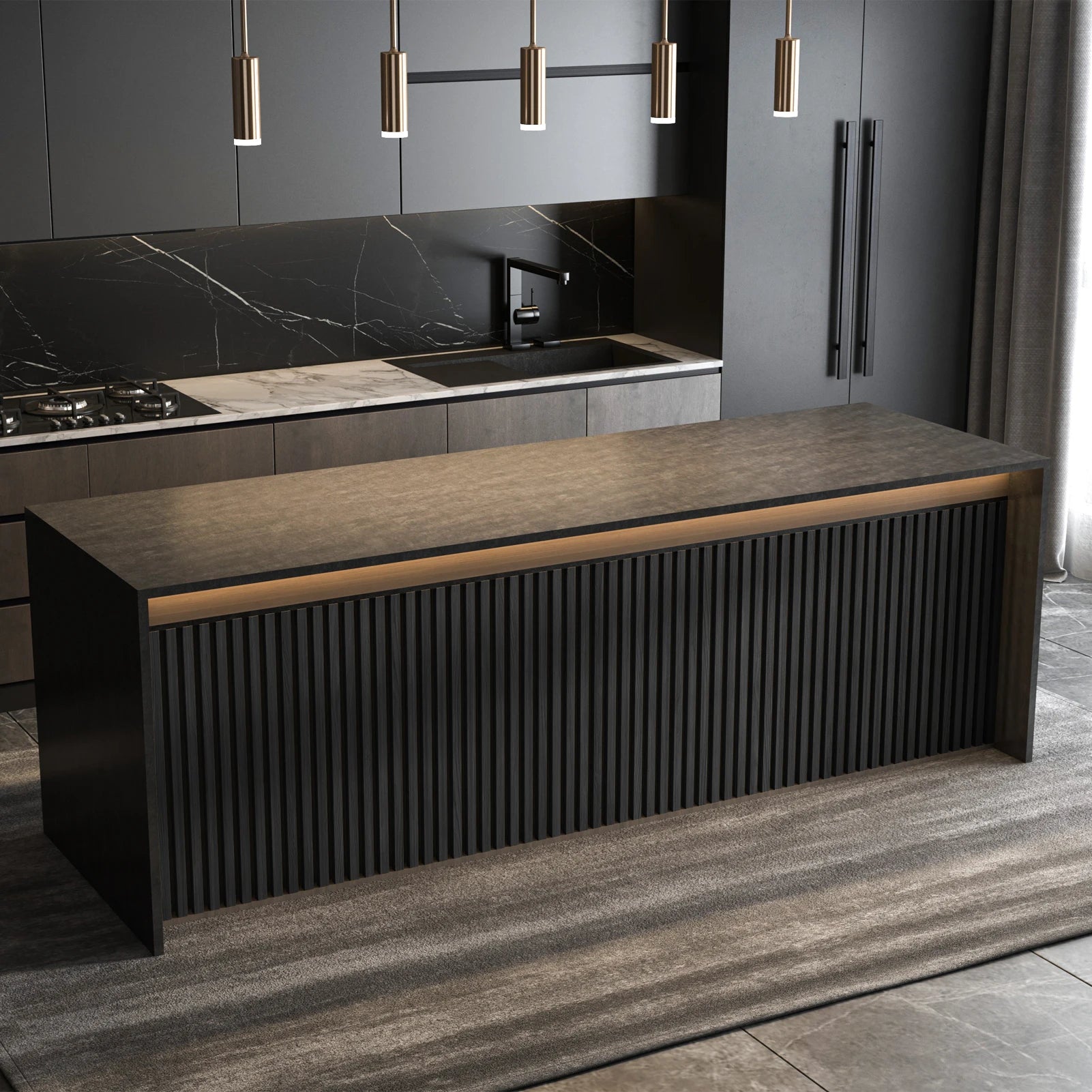 Art3d  4-Panels, Textured Wood-Look 3D Wall & Ceiling Tiles Noise Insulating MDF Grille Design,Acoustic Panels, 24" x 12"
