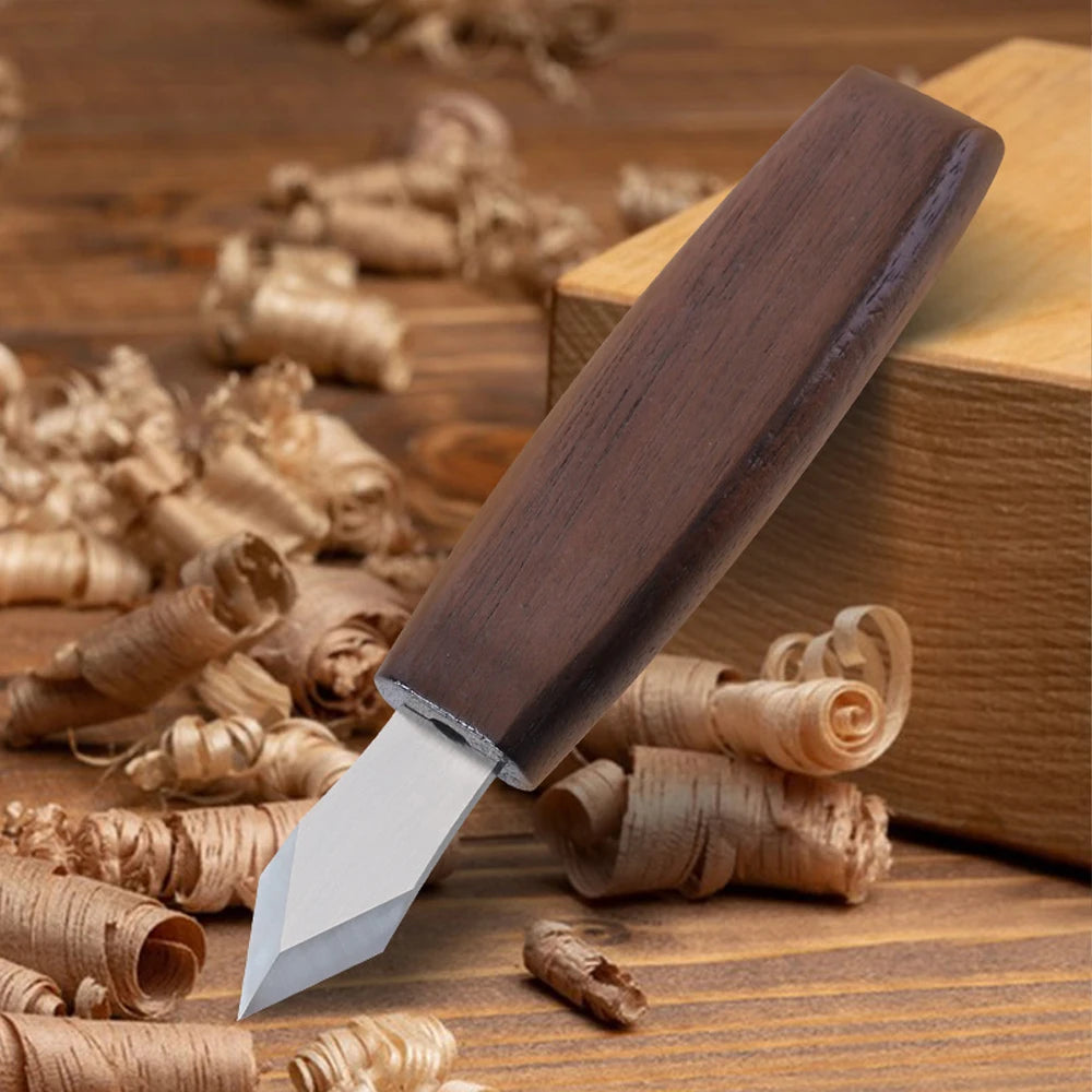 High Carbon Steel Marking Knife with Double Bevel Blade Wooden Handle for Precision Marking and Carving with Protective Sheath