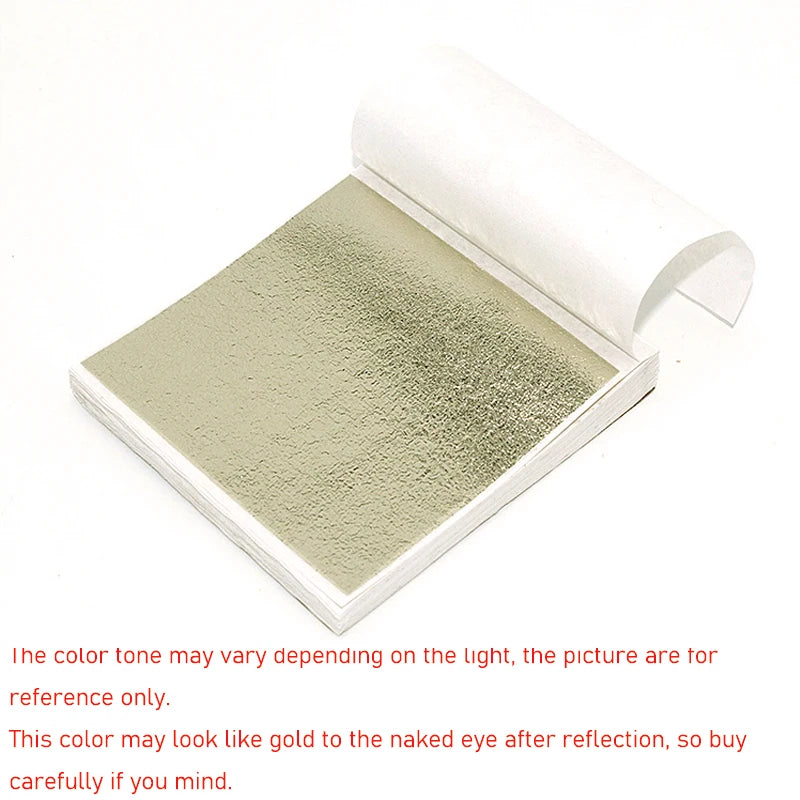 100pcs Imitation Gold Sliver Copper Foil Paper DIY Resin Candle Plaster Craft Leaf Flake Gilding Sheets Art Nail Home Decoration