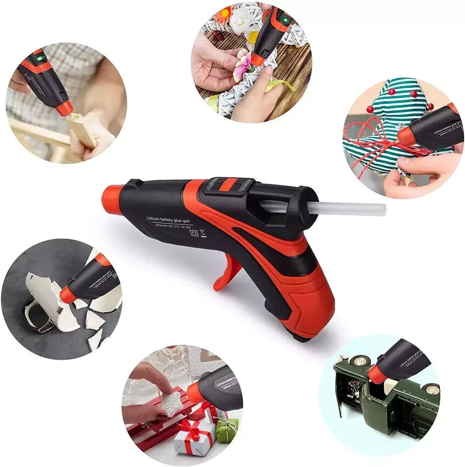 Rechargeable Cordless Mini Hot Melt Glue Gun Kit with 30 Glue Sticks Fast Preheating For Crafting DIY Repair Glue Gun Tools