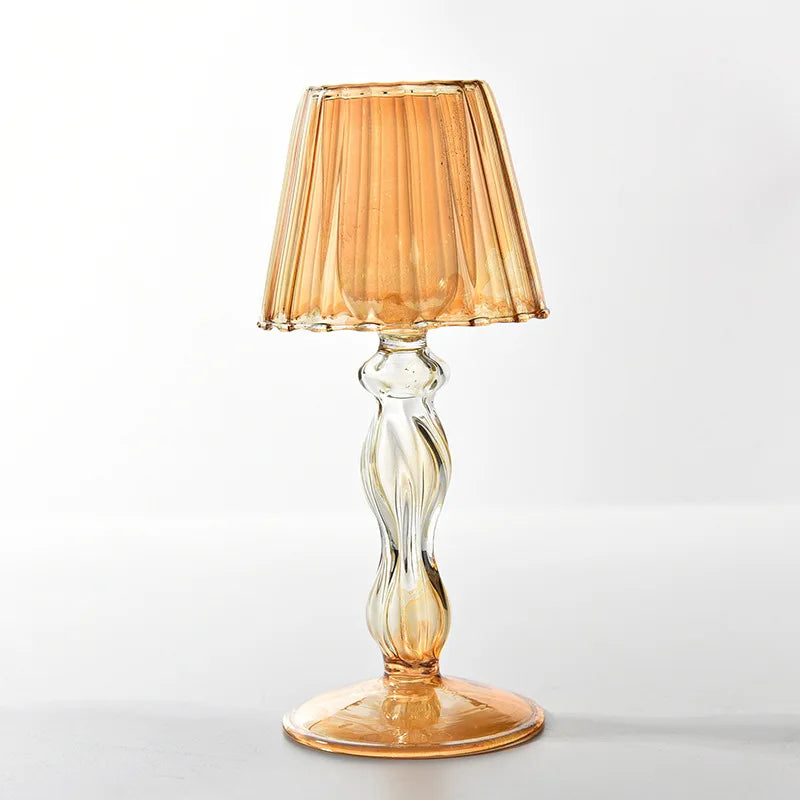 Clear Vintage Glass Candle Holder Romantic Candlelight Table Lamp Shape Candlestick Nordic Wedding Party Desktop Decoration