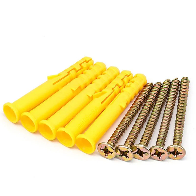 50-Set Drywall Anchor & Screw Assortment Kit Self-Tapping Screws Kit M6 & M8 Stainless Steel Expansion Screws Cross Tips Screws