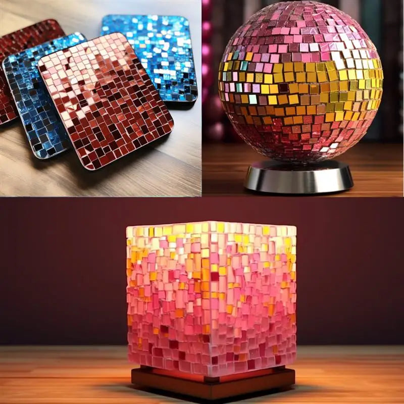 3D Self-Adhesive Real Glass Craft Mini Square Mirrors Mosaic Tiles Stickers Bathroom DIY Handmade Craft Home Decoration Making