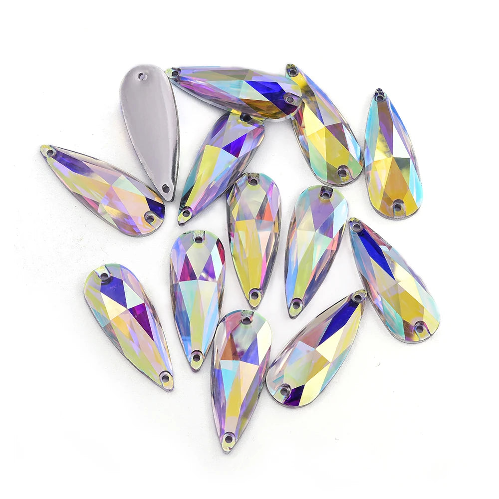 Oleeya CrystalAB Mix shapes Best Quality Resin Sewing Rhinestone  Flatback Sew On Stones Strass for Clothing Accessories Shoes