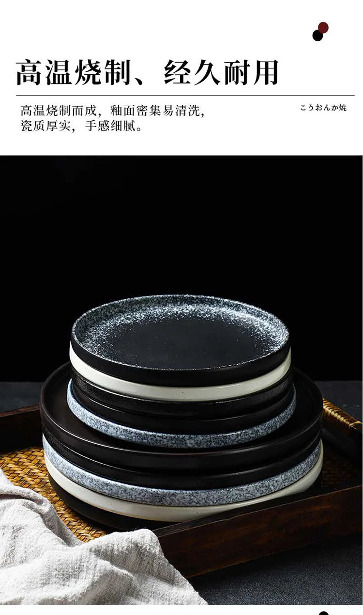 Japanese Style Ceramic Pasta Dish, Steak Plate, Western Cuisine Plate, Household Plate Ins, Tableware for Hotel and Commercial