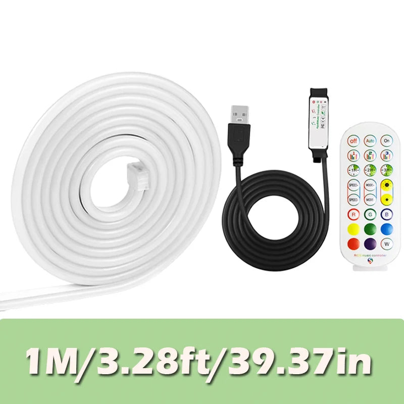 USB Neon Rope Lights,Flexible Led Rope Lights Control with App/Remote,Music Sync Gaming Neon Light Strip for Living Room Bedroom