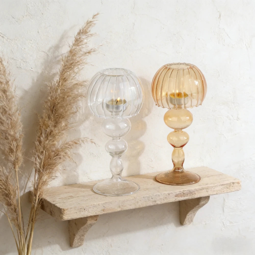 Nordic Style Transparent Glass Candle Holder Romantic Wedding Decoration Modern Candle Holder Home Table Centerpiece Decor