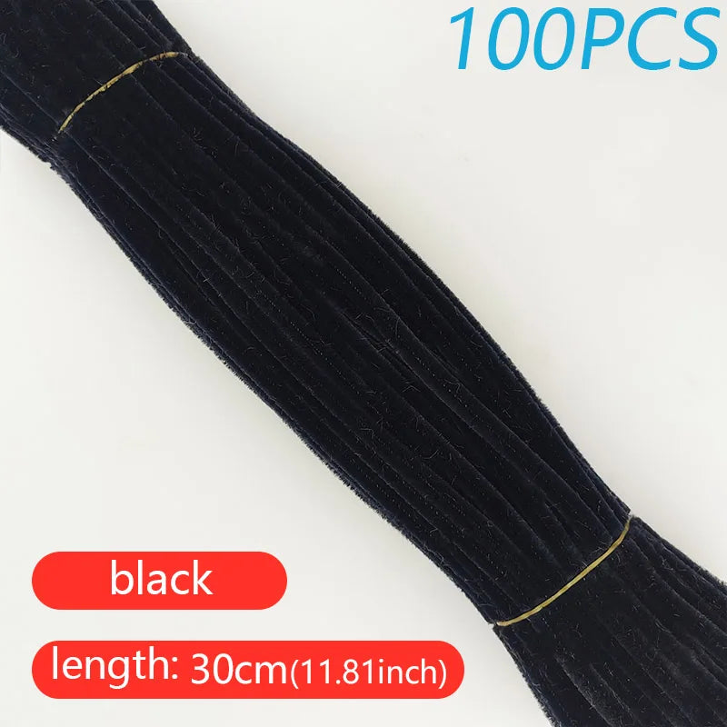 100PCS Colorful Twisted Rod DIY Handcraft Bar Wire Imaginative Wool Root Fluffy Bar Iron Wire Sticks Art Kids Educational Toys