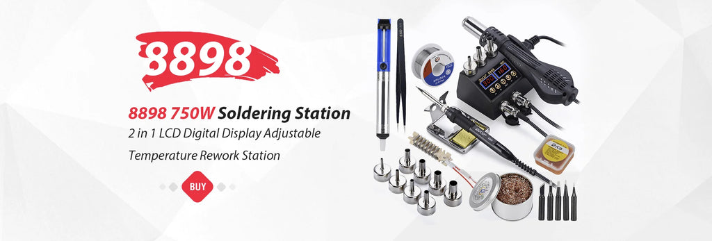 2 in 1 750W Soldering Station LCD Digital display welding rework station for cell-phone BGA SMD PCB IC Repair solder tools 8898