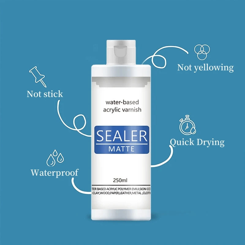 20/60ml Water-based Acrylic Varnish Sealer Glossy Sealer Matte Non-toxic Seal Gloss Oil Quick Drying Sealant Crafts Supplies