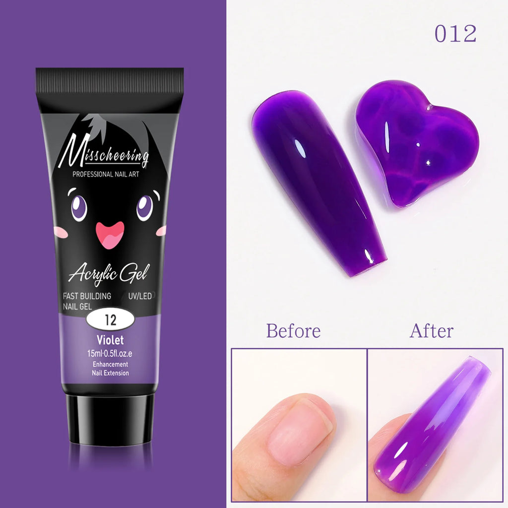 Nail Extension Gel Kit, 12 Colors Extension Nail Extension Gel Set Soak Off UV Gel For All In One Kit Builder Nail Gel Gift