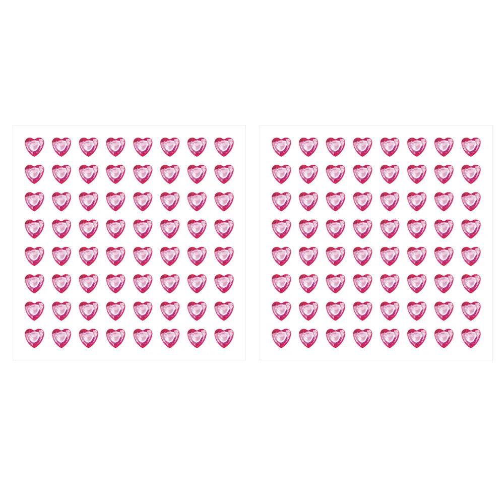 Bling Sparkly 3D Gem Acrylic Earrings Stickers Kids DIY Toys 6MM Self Adhesive Love Heart Rhinestone Crystal Stickers For Girls