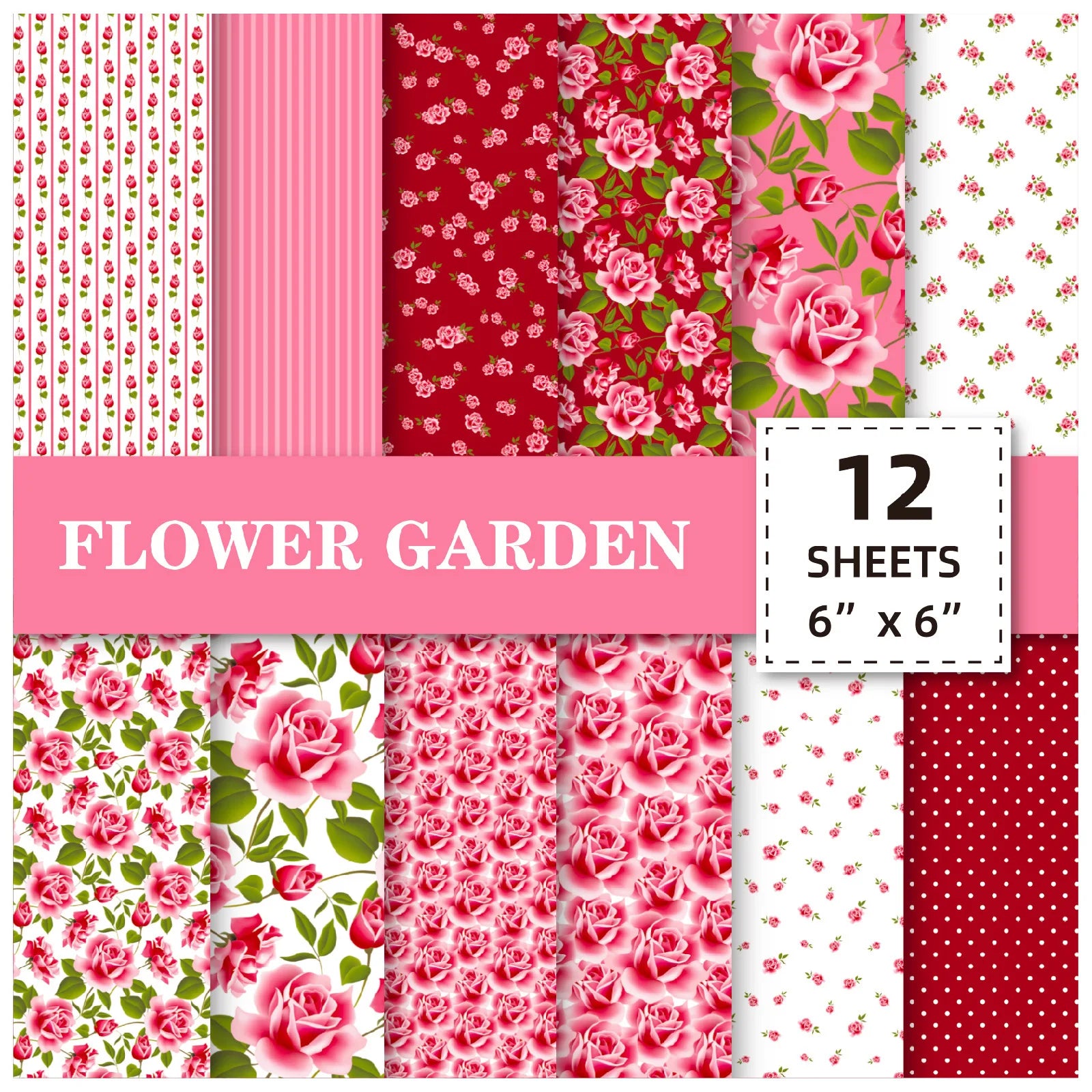 12 Sheet Scrapbooking Paper 15x15cm,  6x6in Scrapbooking Paper Acid-Free Cardstock Backgrounds Card for DIY Art Craft Decoration
