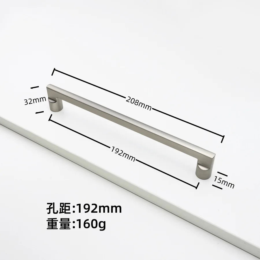 Nickel Brushed Kitchen Cabinet Pulls Silver Wardrobe Drawer Handles Zinc Alloy Single Hole Knobs Modern Furniture Door Handles