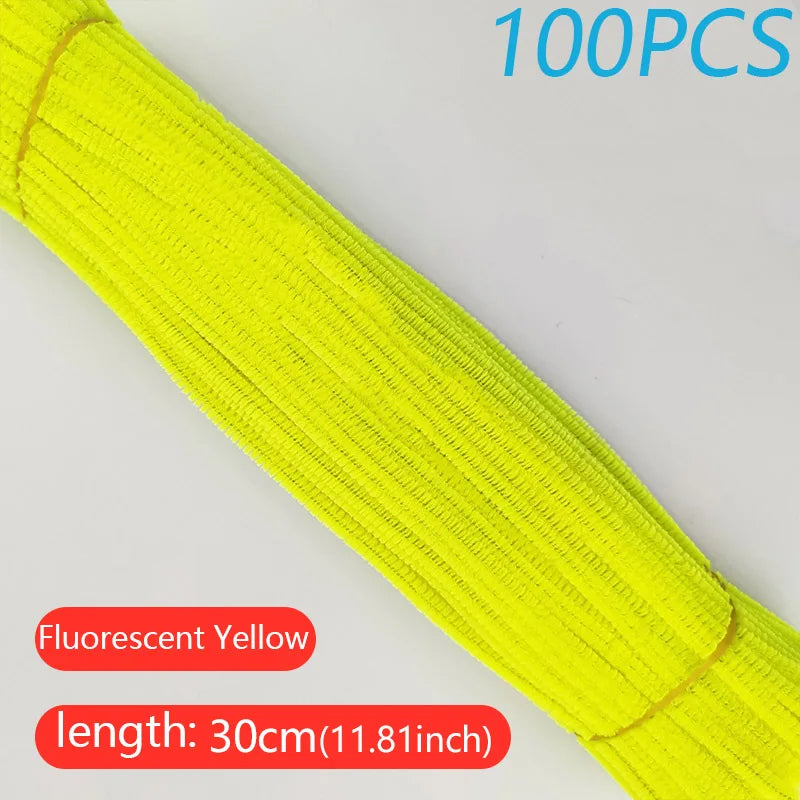 100PCS Colorful Twisted Rod DIY Handcraft Bar Wire Imaginative Wool Root Fluffy Bar Iron Wire Sticks Art Kids Educational Toys